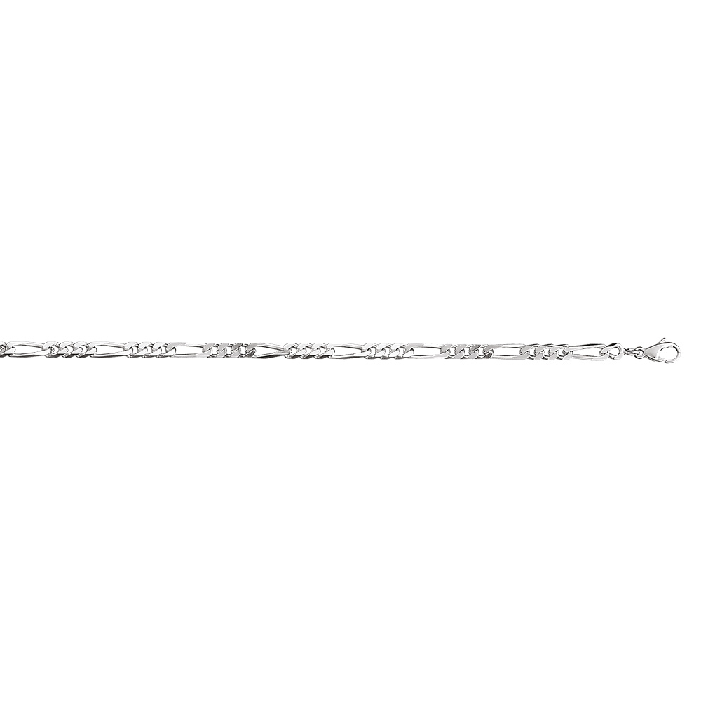 Bracelet en argent cha�ne maille figaro 1+3 largeur 4mm et longueur 18cm - Vue 2