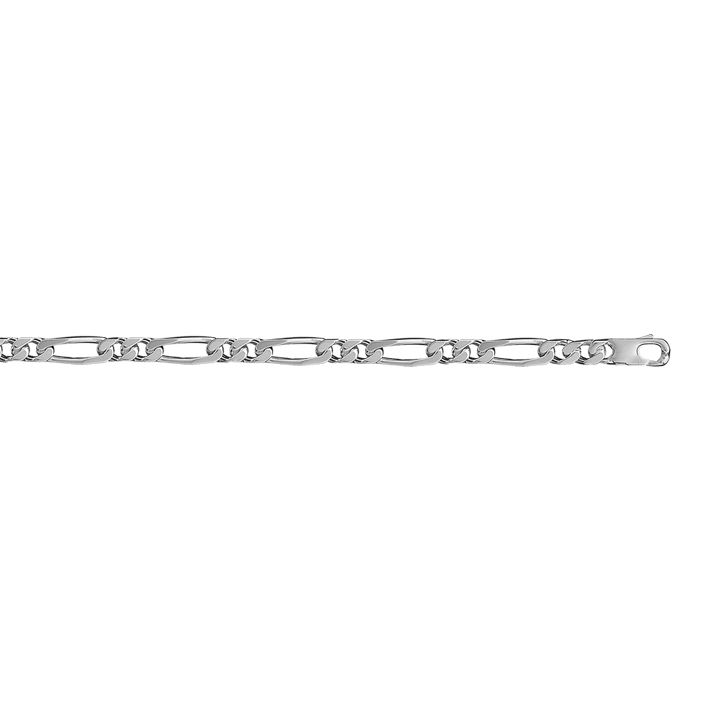 Bracelet en argent cha�ne maille figaro 1+2 largeur 7mm et longueur 21cm - Vue 2