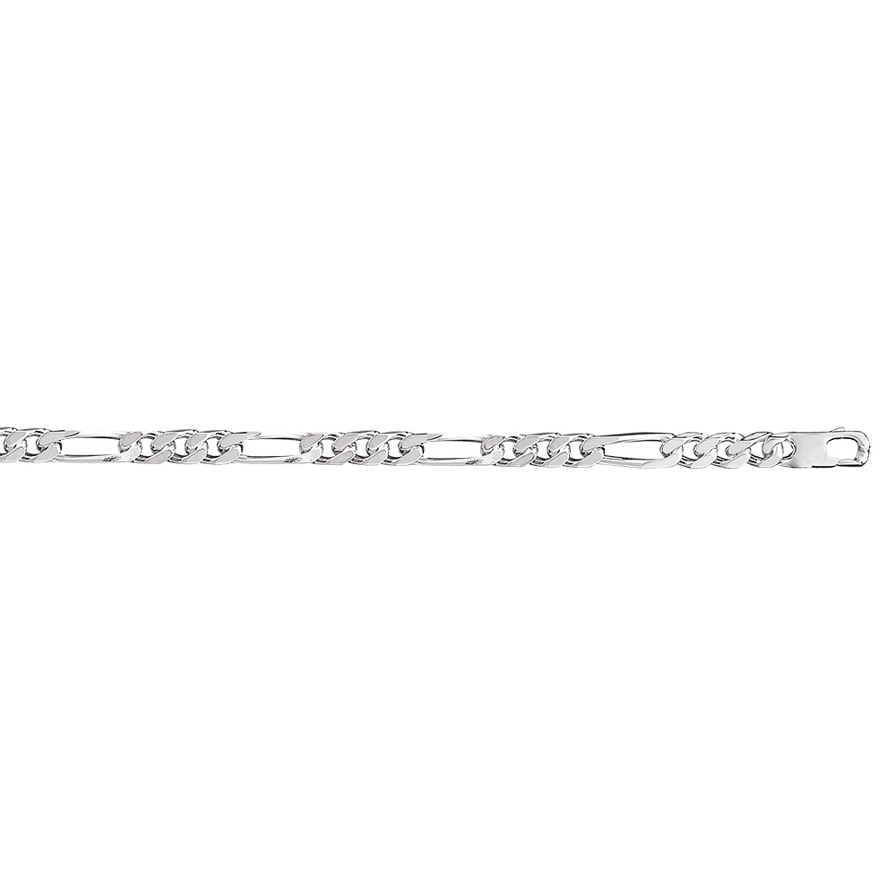 Bracelet en argent cha�ne maille figaro 1+3 largeur 7mm et longueur 21cm - Vue 2