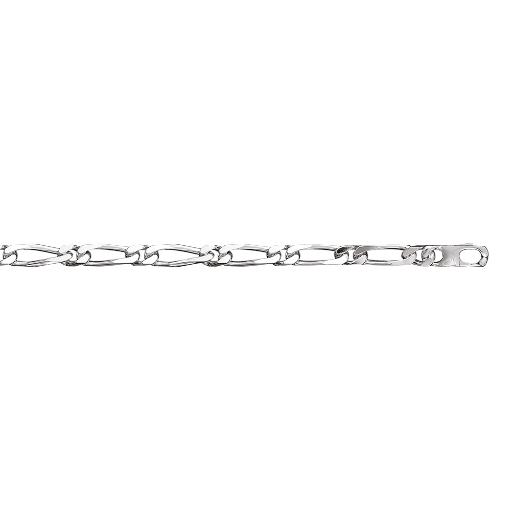 Bracelet en argent cha�ne maille figaro 1+1 largeur 8mm et longueur 21cm - Vue 2