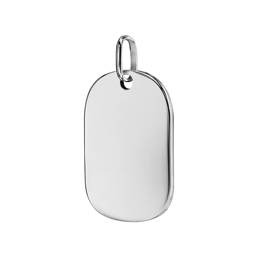 Pendentif en argent plaque G.I. avec pans arrondis petit mod�le 16mm X 23mm - plaque prestige - Vue 2
