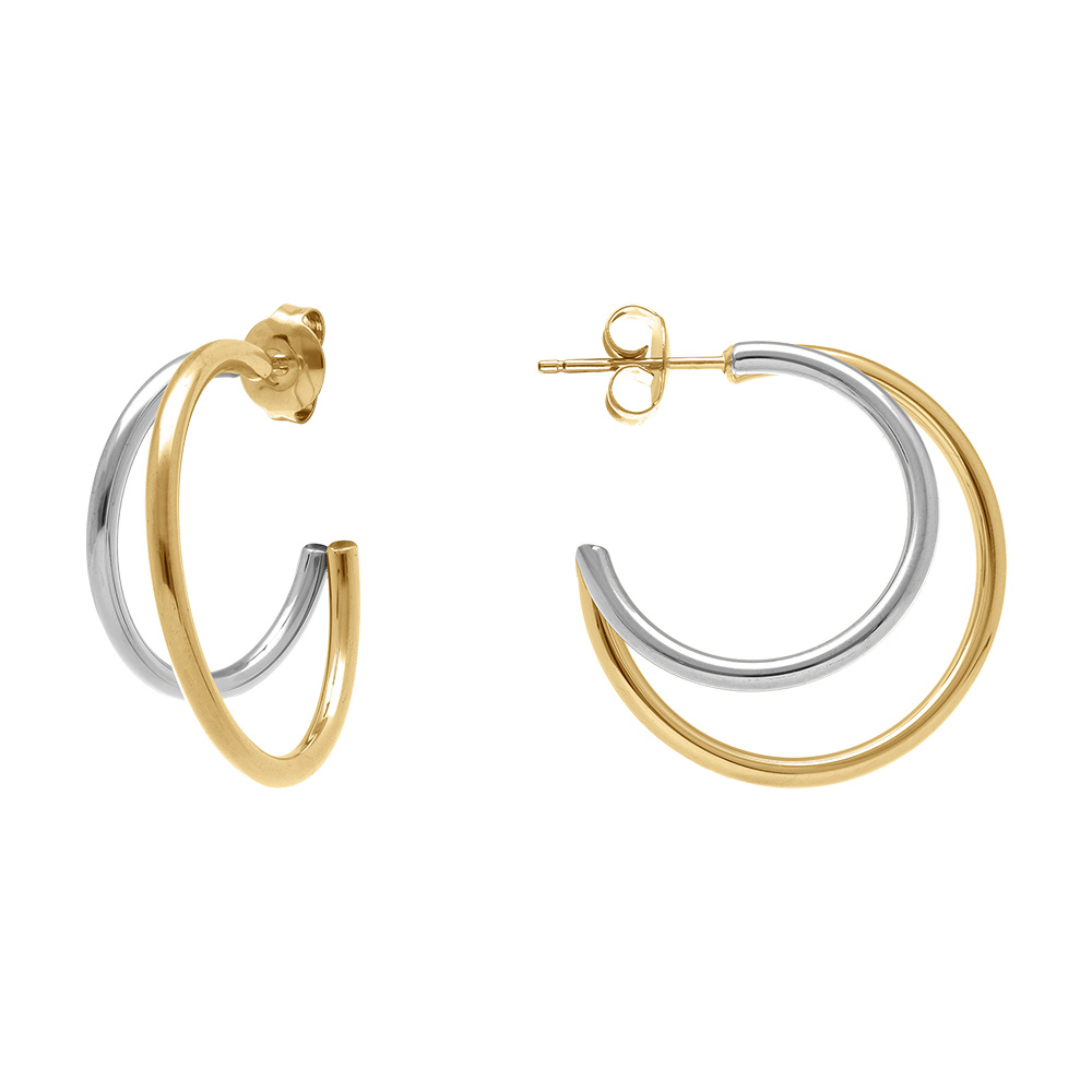 Cr�oles en acier bicolore 2 rangs - Vue 2