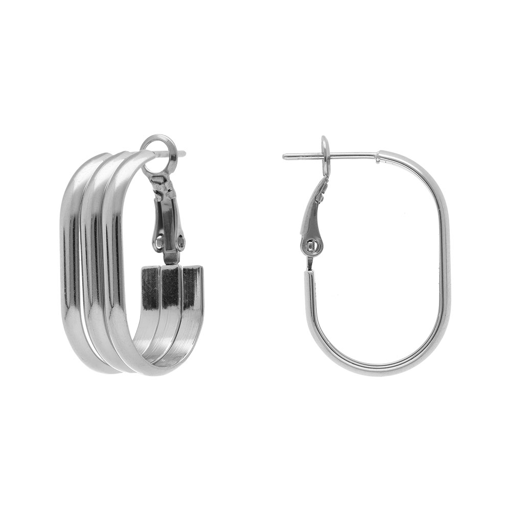 Cr�oles en acier 3 fils forme rectangulaire - 23mm - Vue 2