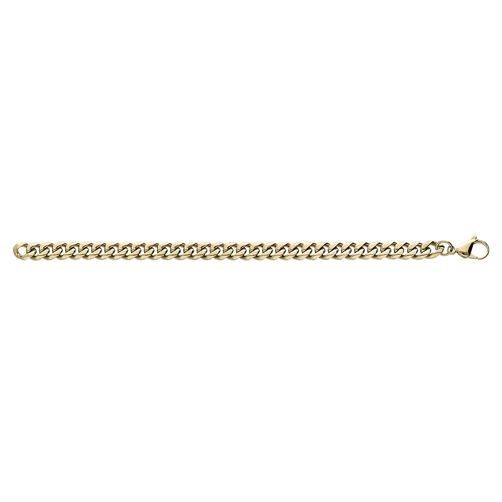 Bracelet en acier et PVD jaune maille gourmette 9mm longueur 21cm - Vue 2