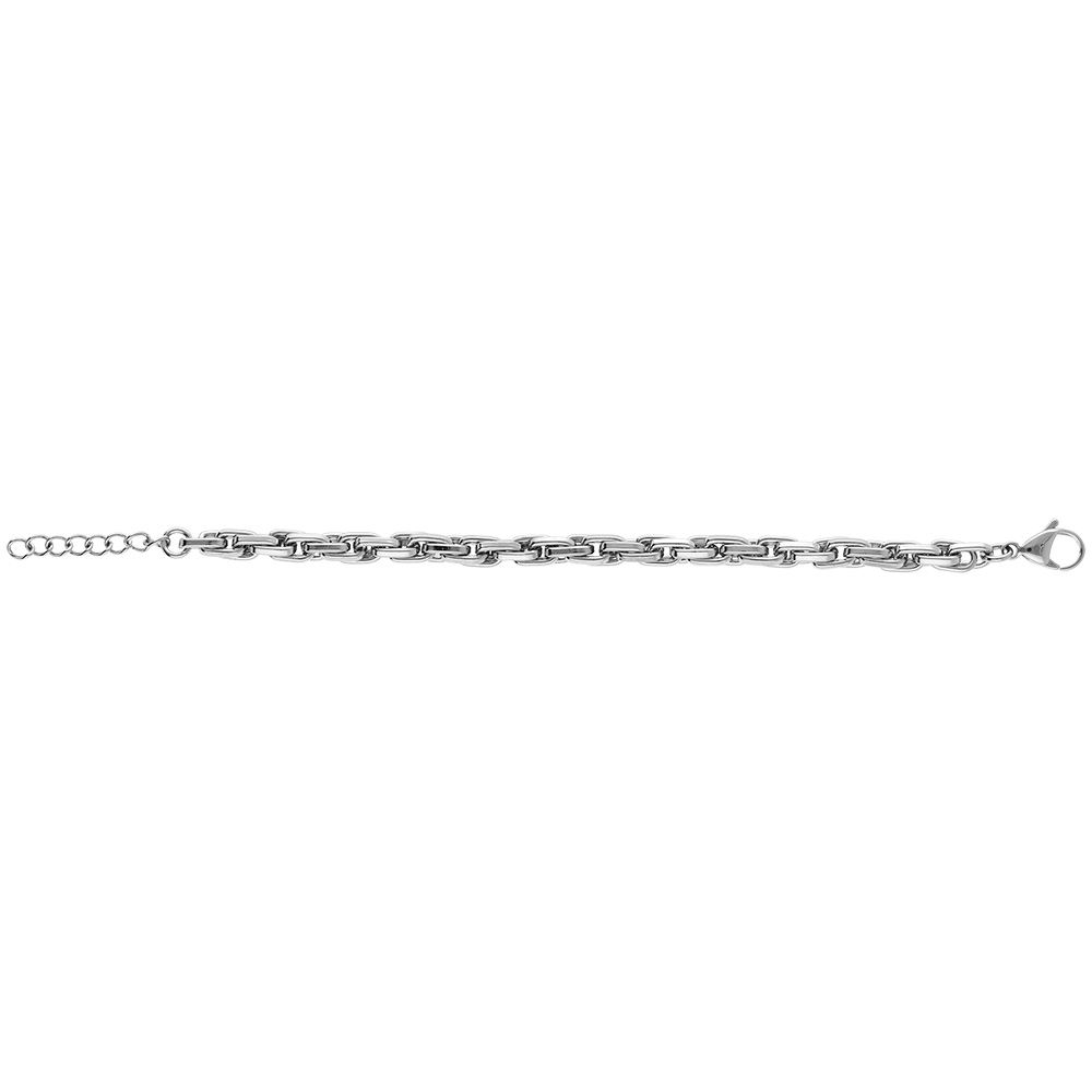 Bracelet en acier maille 5mm - 16+3cm - Vue 2