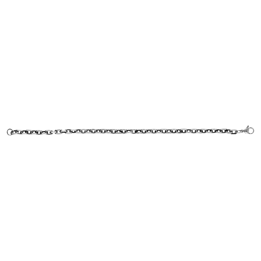 Bracelet en acier patin� maille for�at- 4.5mm 18+2cm - Vue 2