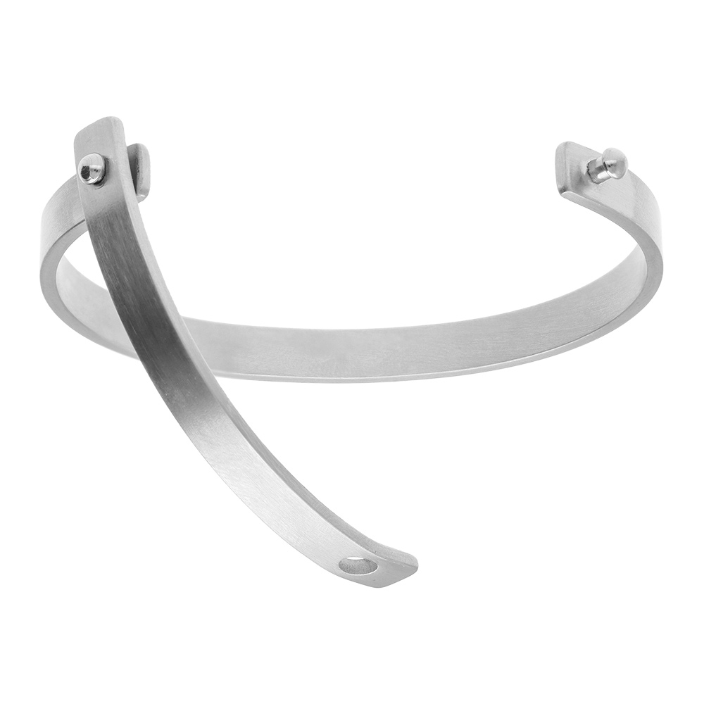 Bracelet  en acier rigide � graver   style menotte - 63mm - Vue 2