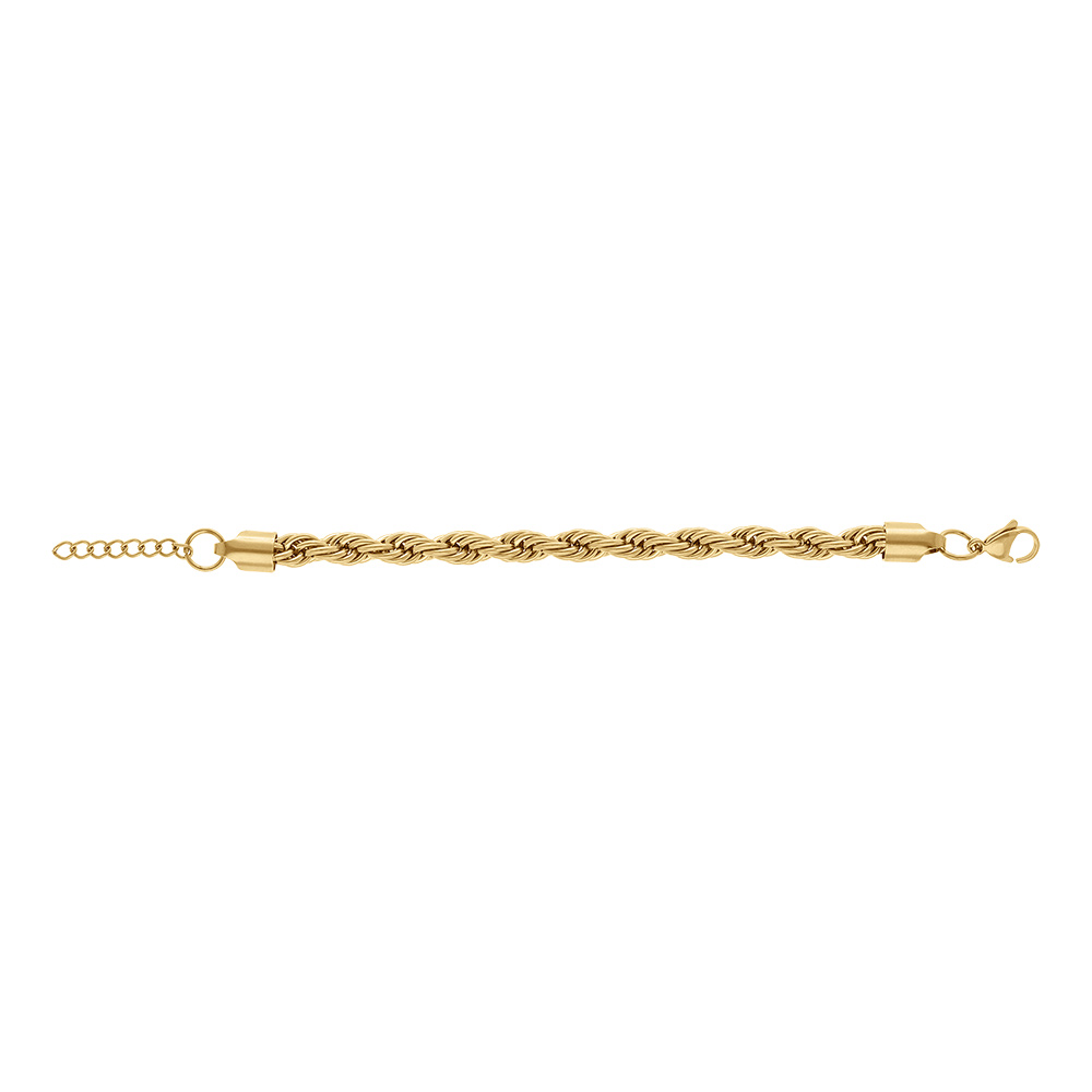 Bracelet en acier dor� 7mm - 16+3cm - Vue 2