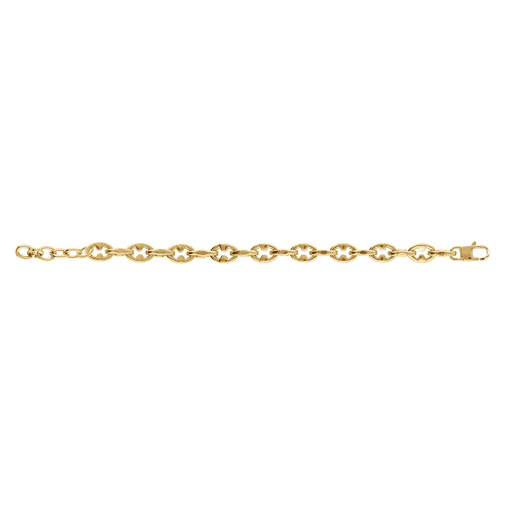 Bracelet en acier dor� maille marine  - 19+3cm - Vue 2