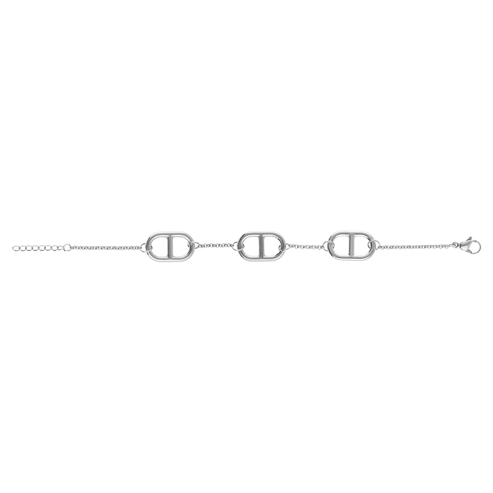 Bracelet en acier maille marine - 17+2cm - Vue 2