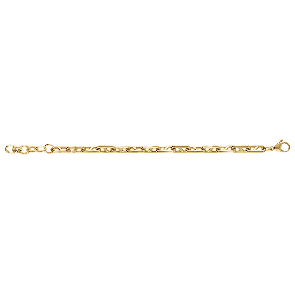 Bracelet en acier dor� maille marine -19+3cm - Vue 2