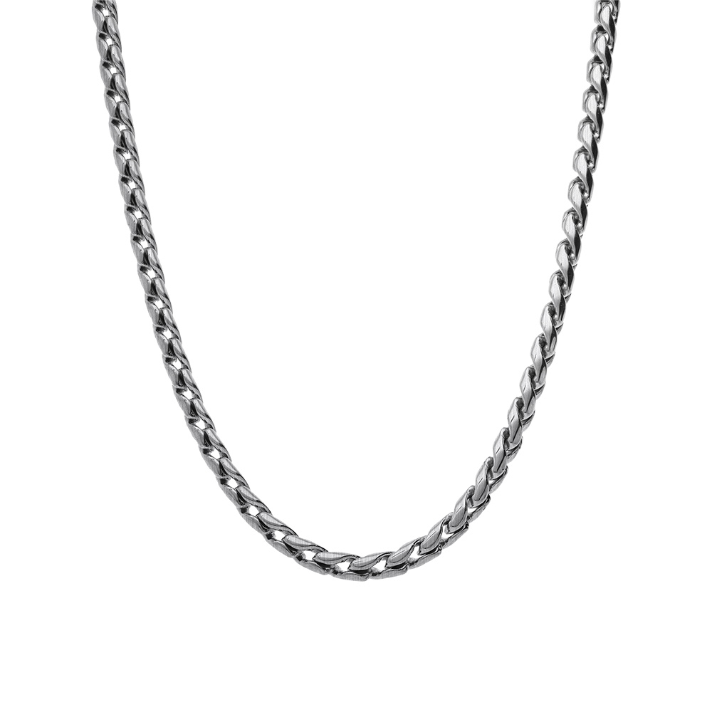 Collier en acier maille aspect torsade - 51+5cm - Vue 2