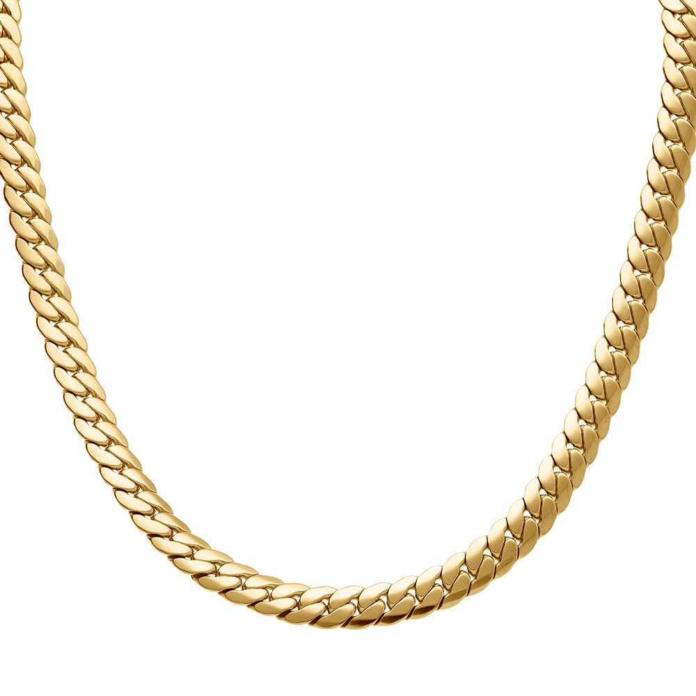 Collier en acier dor� maille anglaise 7.5mm - 42+5cm - Vue 2