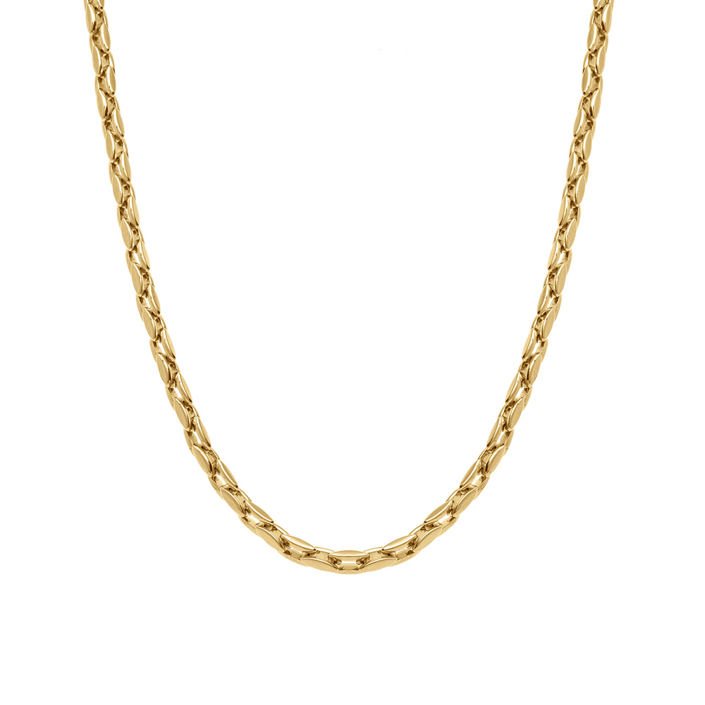 Collier en acier dor� maille - 53+5cm - Vue 2