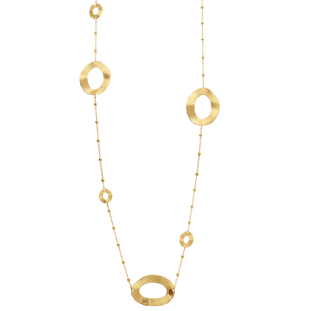 Collier en acier dor� motifsmartel�s -  80+5cm - Vue 2