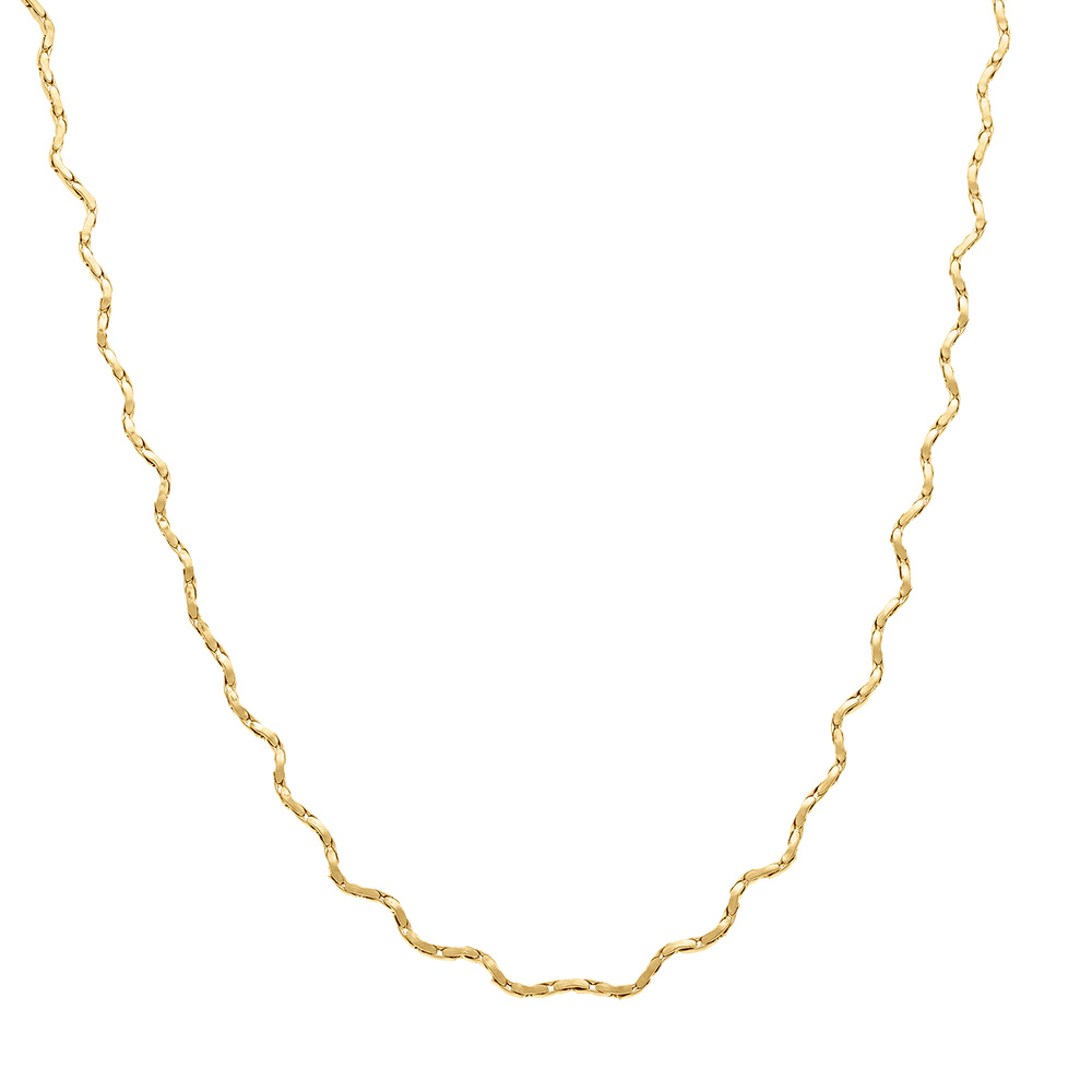Collier en acier dor� ondul�-  38+5cm - Vue 2