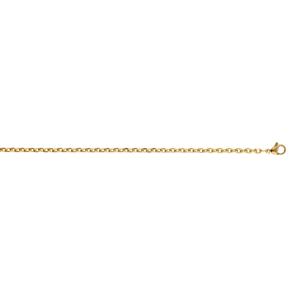 Cha�ne en acier et PVD jaune maille for�at en 3 mm longueur 45cm - Vue 2
