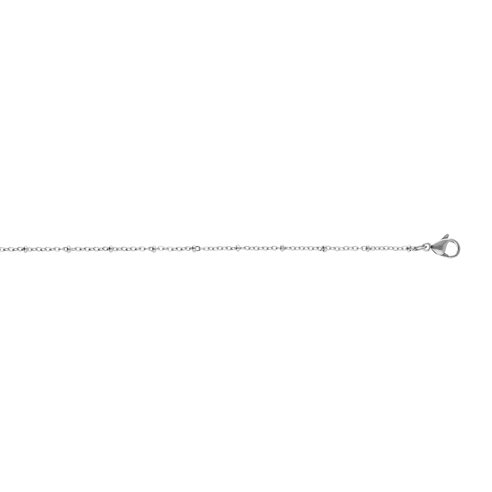 Collier en acier maille for�at avec boules 50+10cm - Vue 2