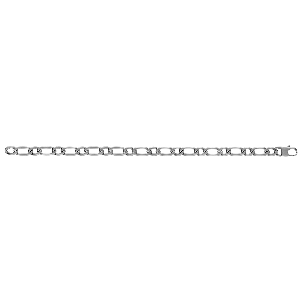 Bracelet en acier satin� 1+1 7mm  - 21cm - Vue 2