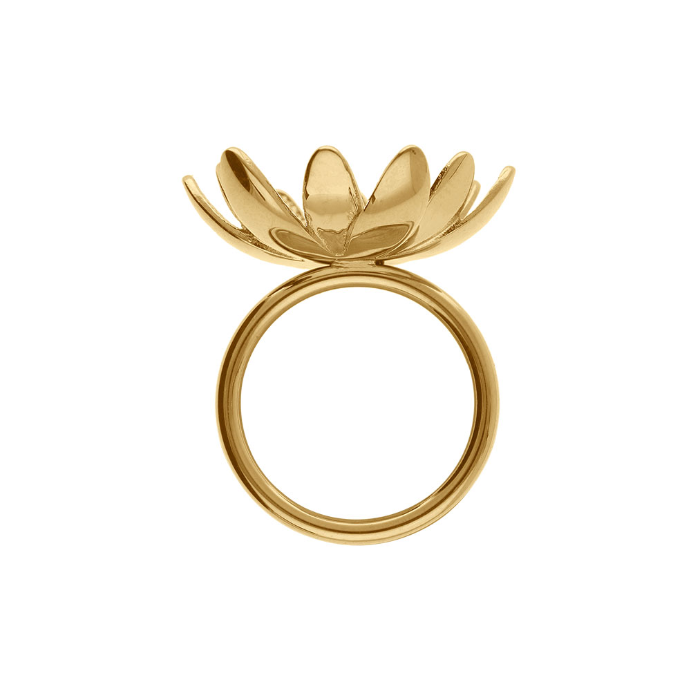 Bague en acier dor� fleur - diam�tre 23cm - Vue 2