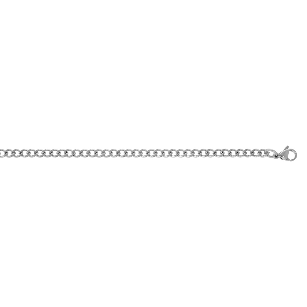 Cha�ne en acier maille gourmette - largeur 4mm et longueur 55cm - Vue 2