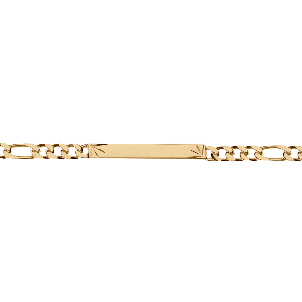 Gourmette en vermeil maille 1+3 4mm diamant�e etoile - 18cm - Vue 2