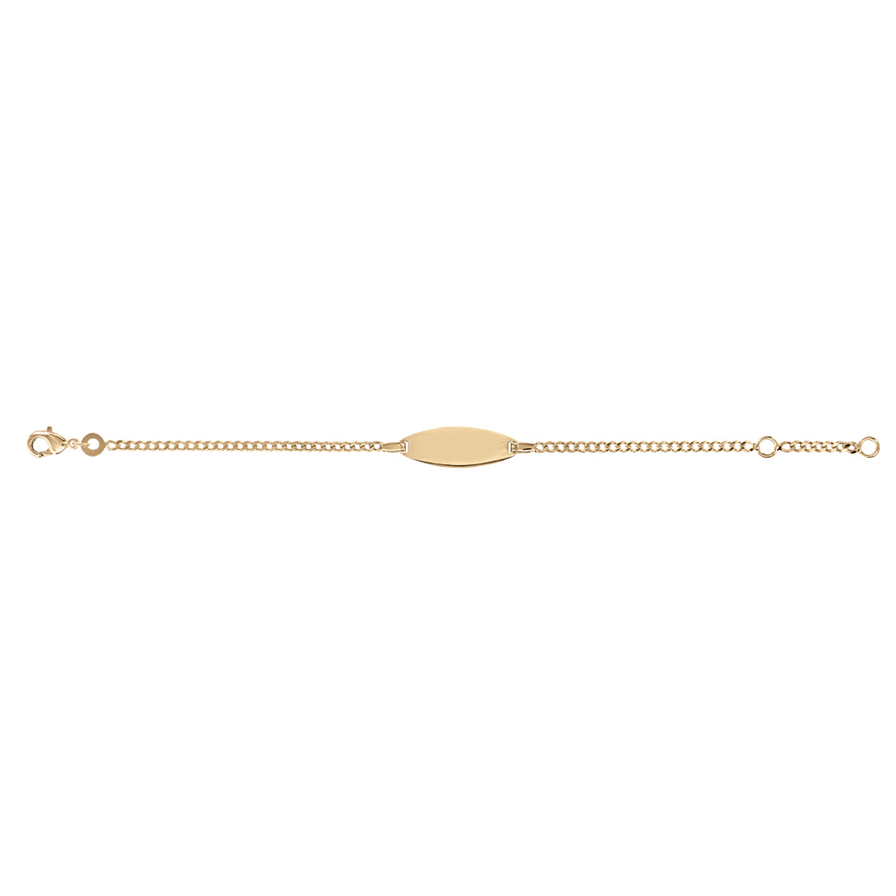 Gourmette B�b� en vermeil maille gourmette.2mm ovale - 15/13cm - Vue 2