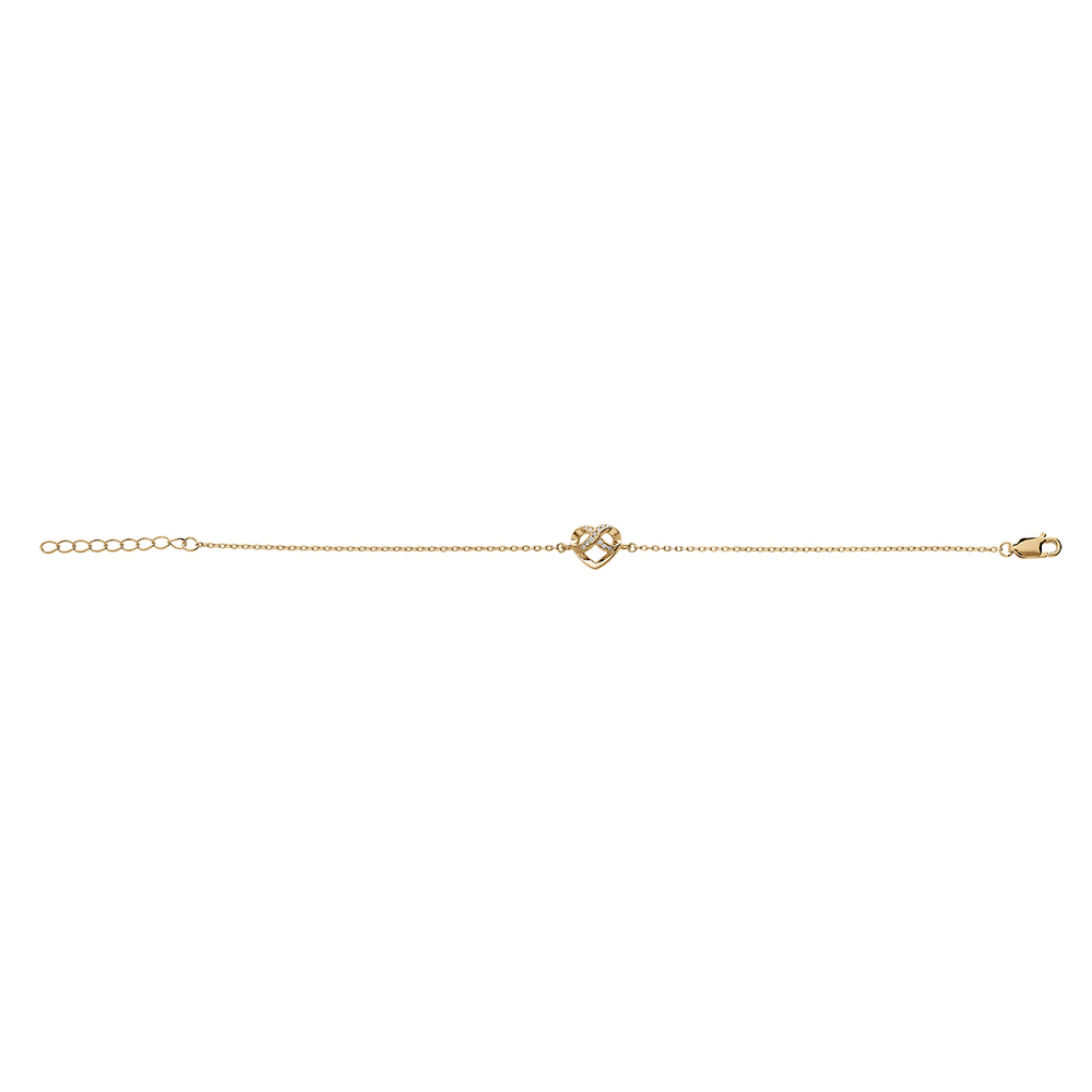 Bracelet en vermeil coeur et infini avec oxydes blancs sertis - 16,5+3cm - Vue 2