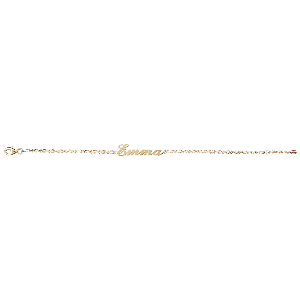 Bracelet en vermeil  maille 1+1 2mm , d�coupe anglaise - 18,5cm r�glage 17 - Vue 2