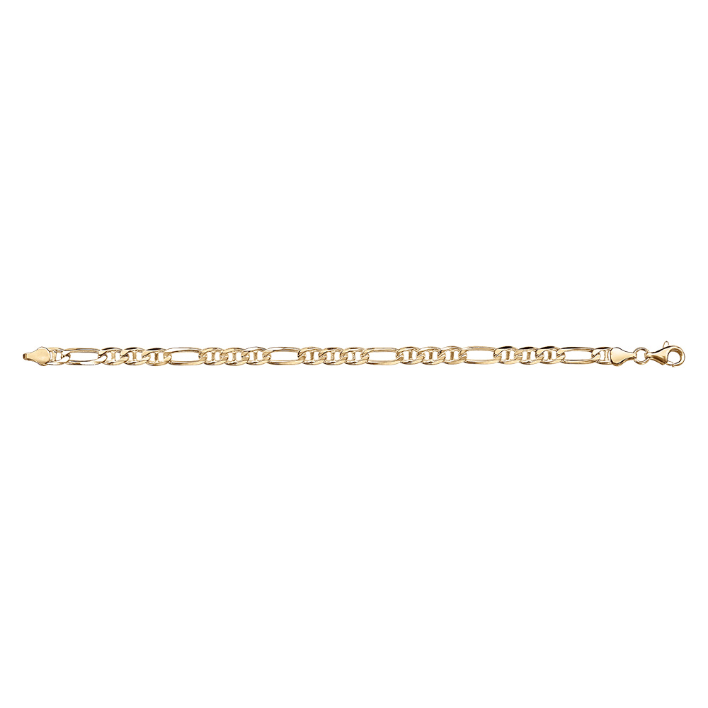Bracelet en vermeil maille marine altern�e 6mm  - 21cm - Vue 2