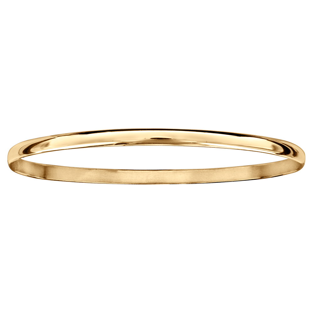 Bracelet en vermeil massif fil demi jonc 4mm de largeur  - diam�tre 65 - Vue 2