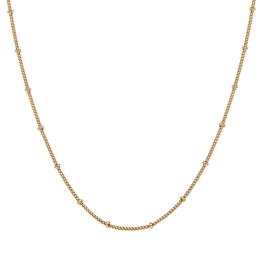 Cha�ne vermeil maille gourmette avec boules - 60cm r�glable 55cm - Vue 2