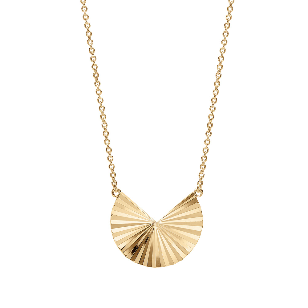 Collier en vermeil forme �ventail diamant�e - 40+4cm - Vue 2