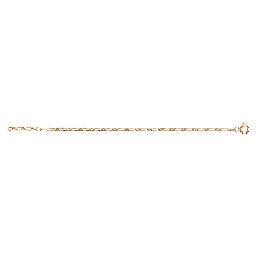 Bracelet enfant en vermeil maille  1+1 2mm   - 13+2cm - Vue 2