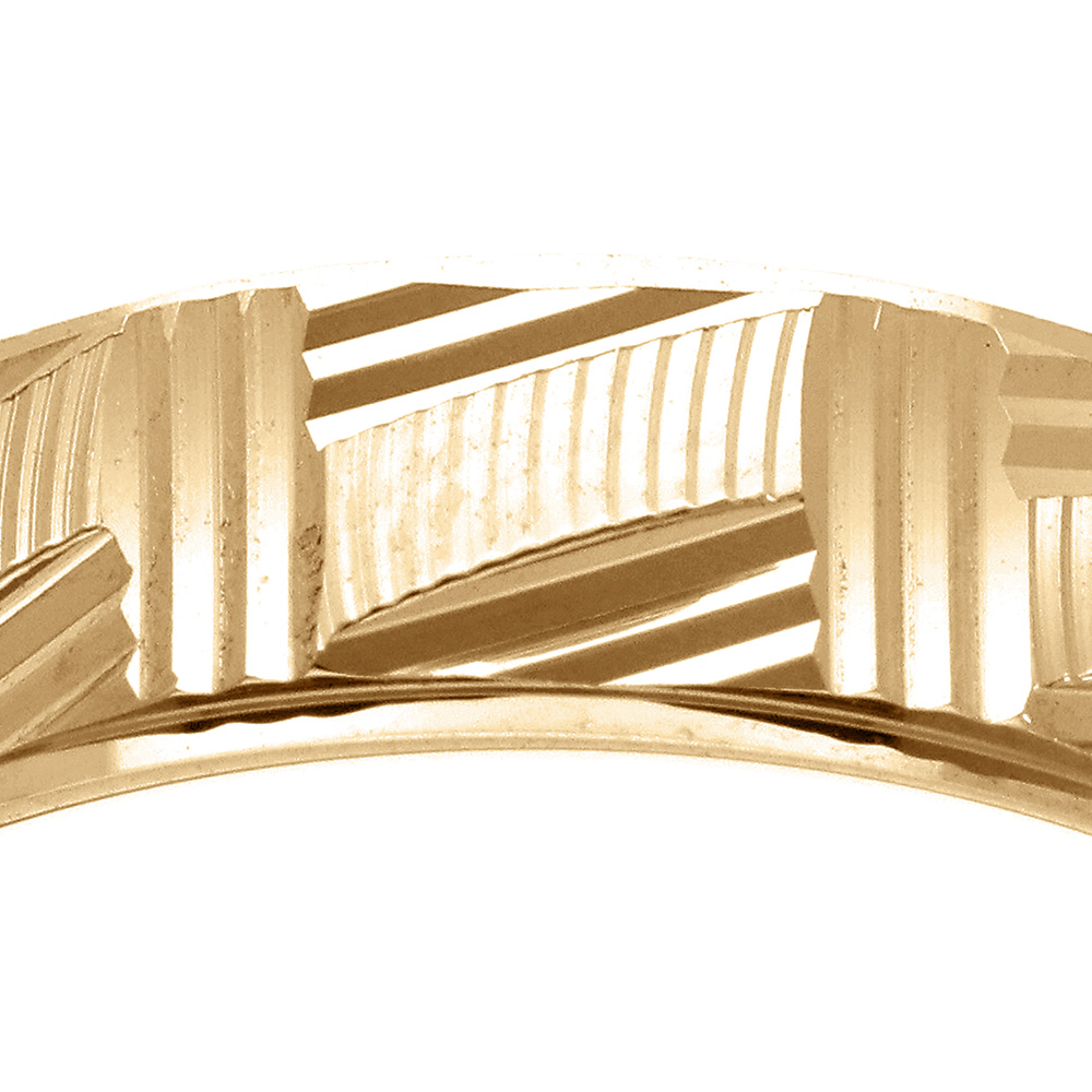 Alliance en vermeil diamant�e quadrillage largeur 5mm - Vue 2