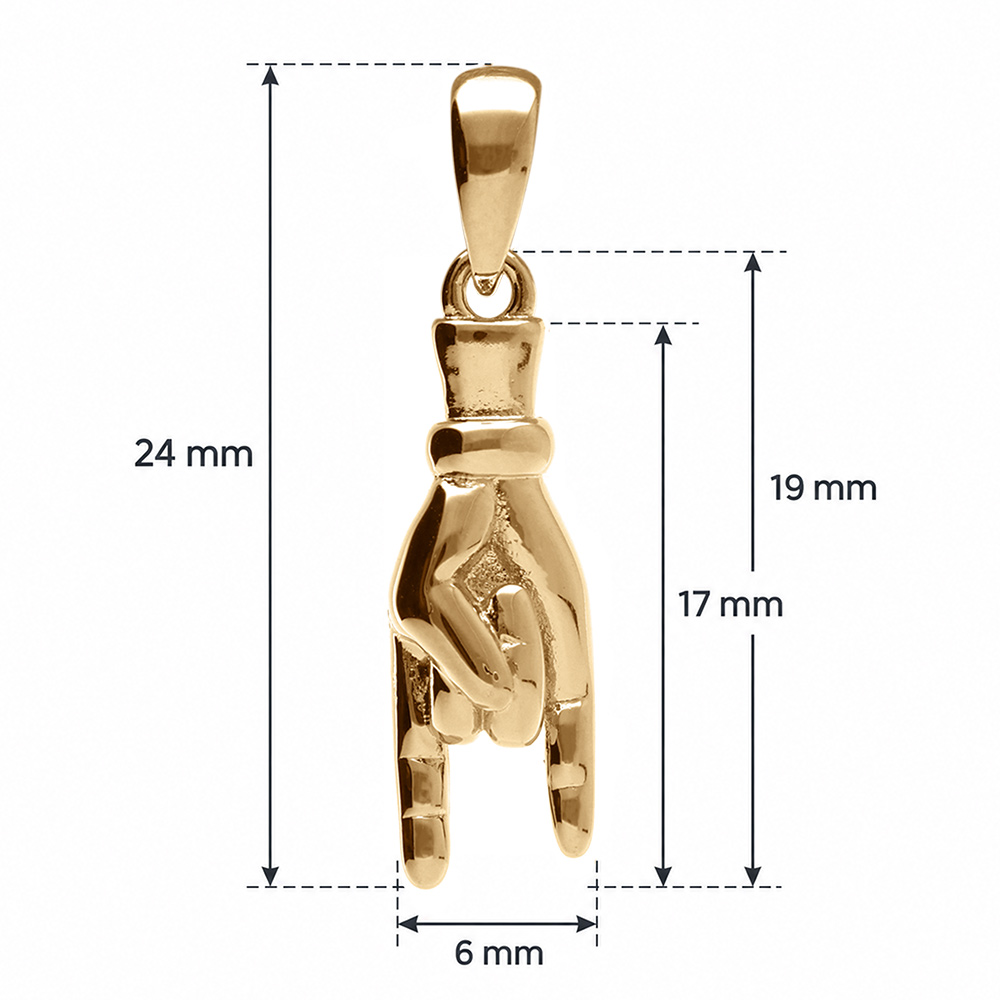 Pendentif en vermeil main porte bonheur Italien - Vue 2