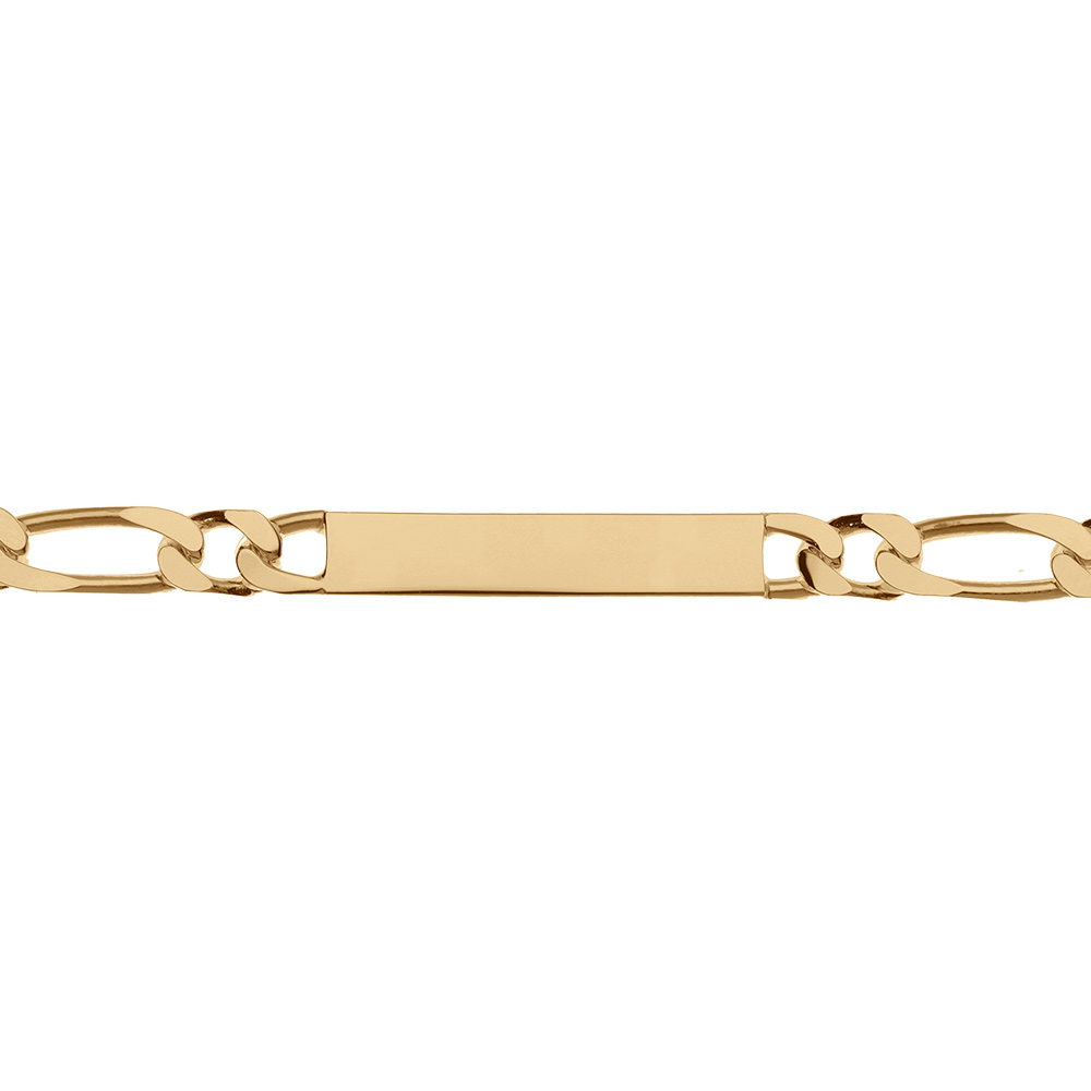 Gourmette en plaqu or maille figaro 1+1 largeur 6mm et longueur 18,5cm - Vue 2