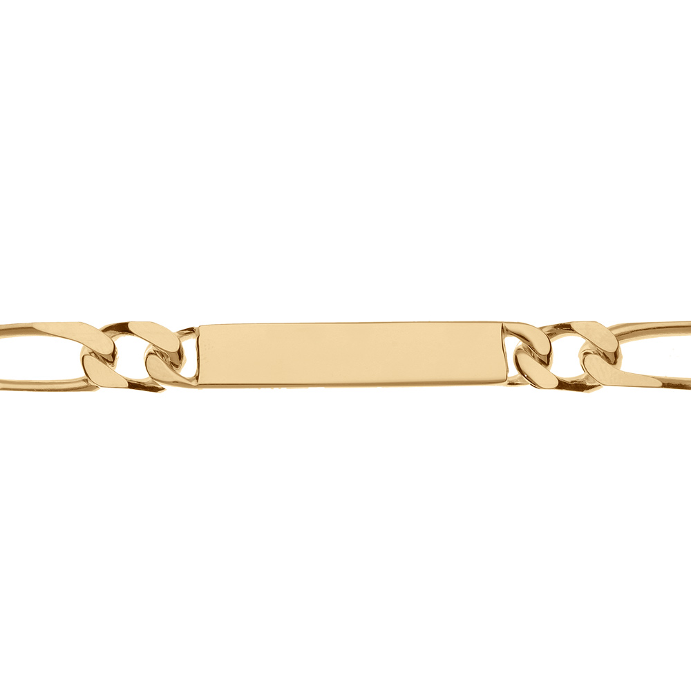 Gourmette en plaqu� or maille figaro 1+3 largeur 8mm et longueur 21cm - Vue 2