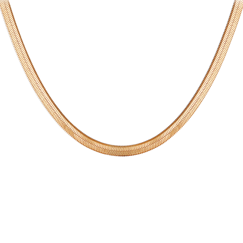 Collier en plaqu� or maille miroir - largeur 4mm et longueur 40cm - Vue 2