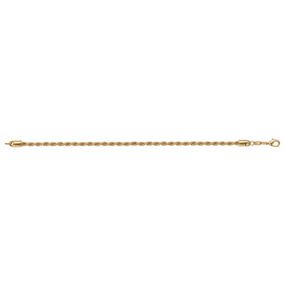Collier en plaqu� or maille corde - longueur 60cm - Vue 2