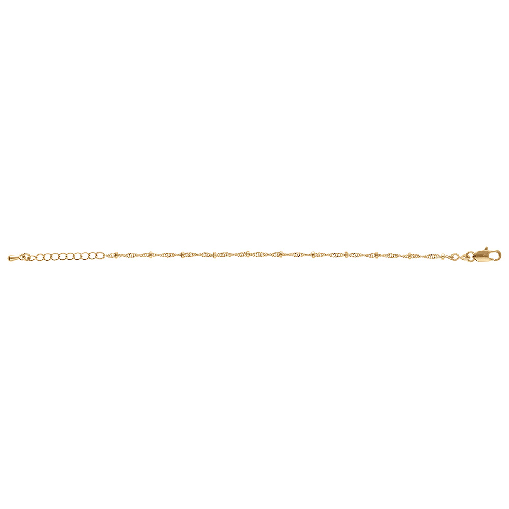 Bracelet en plaqu� or chaine torsad�e et boules - Vue 2