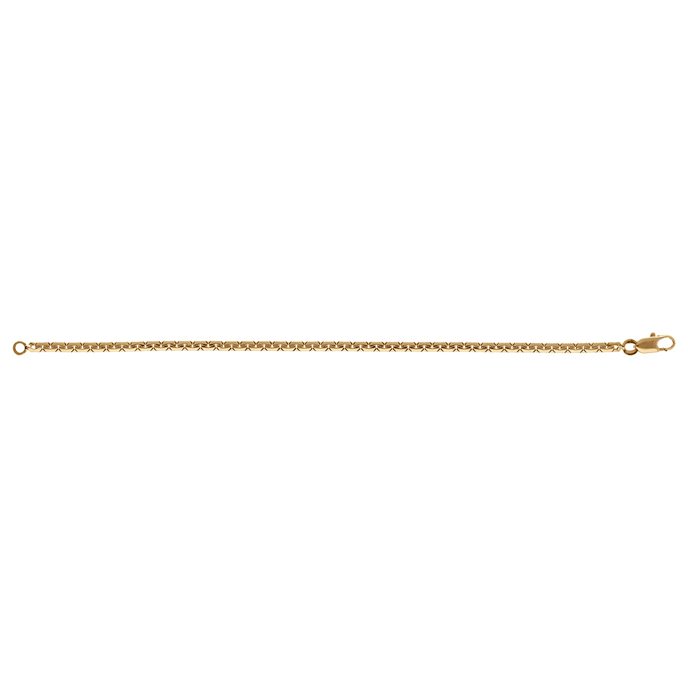 Bracelet en plaqu� or maille anglaise plate - 16+3cm - Vue 2