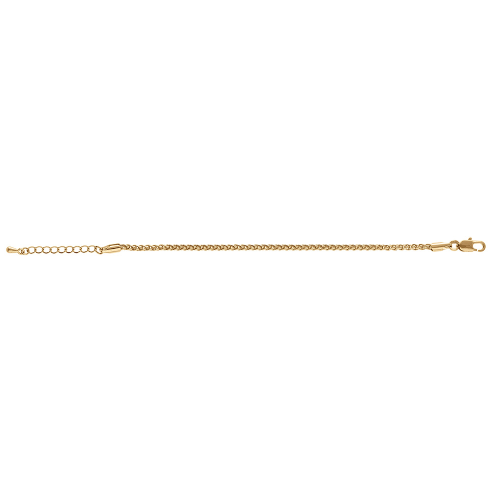 Bracelet en plaqu� or maille palmier - 16+3cm - Vue 2