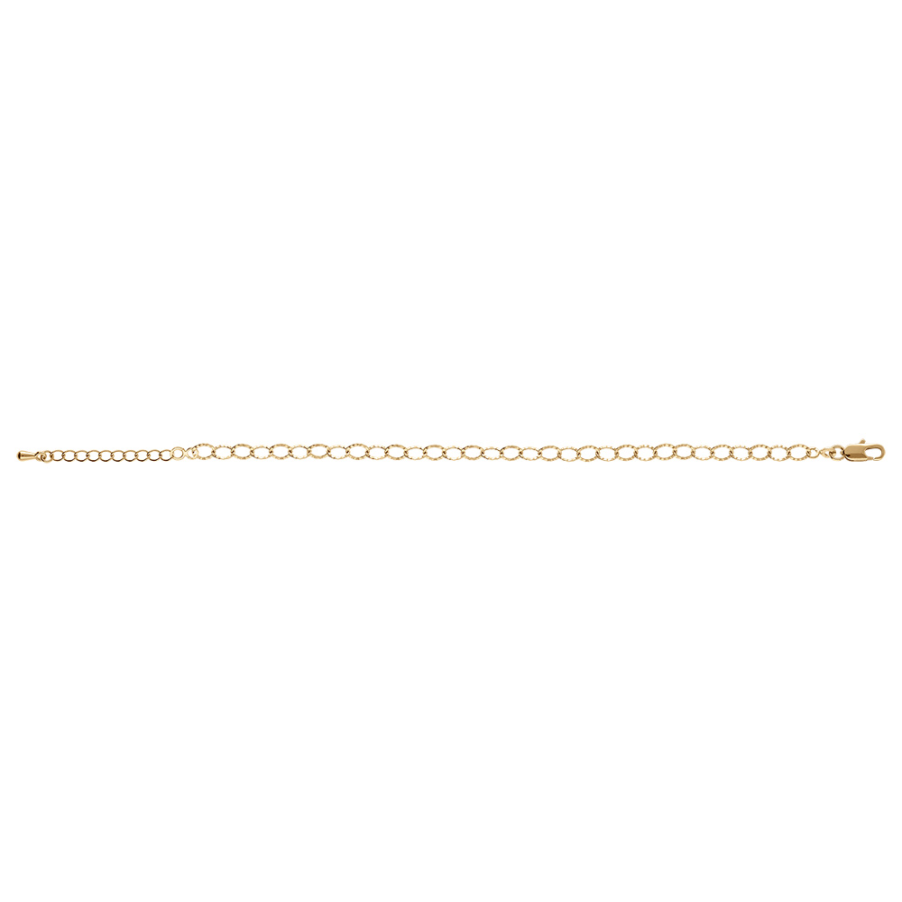 Bracelet en plaqu� or maillons ovales diamant�s - 16+3cm - Vue 2