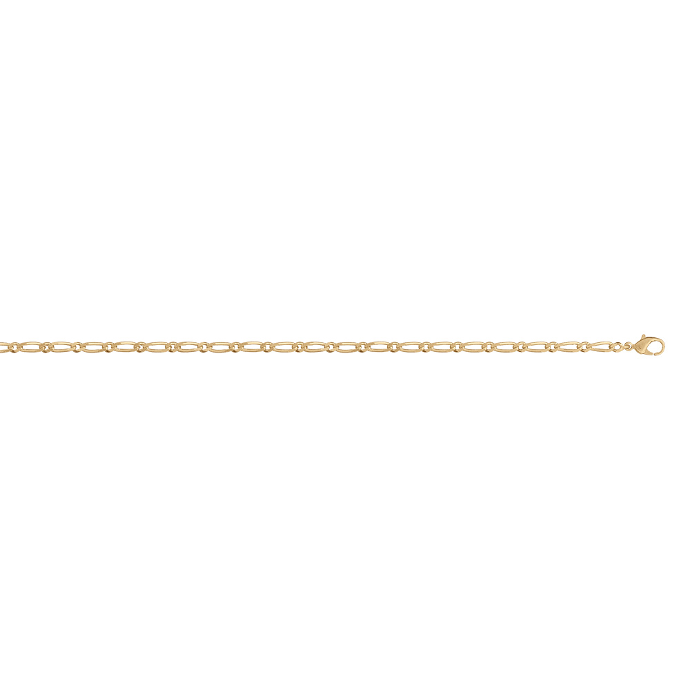 Bracelet en plaqu� or cha�ne maille figaro 1+1 largeur 3mm et longueur 18cm - Vue 2