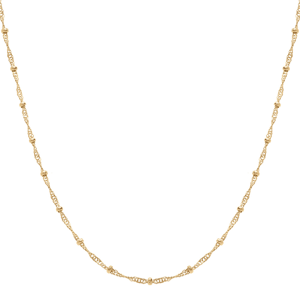 Collier en plaqu� or twist et boules - 40+7cm - Vue 2