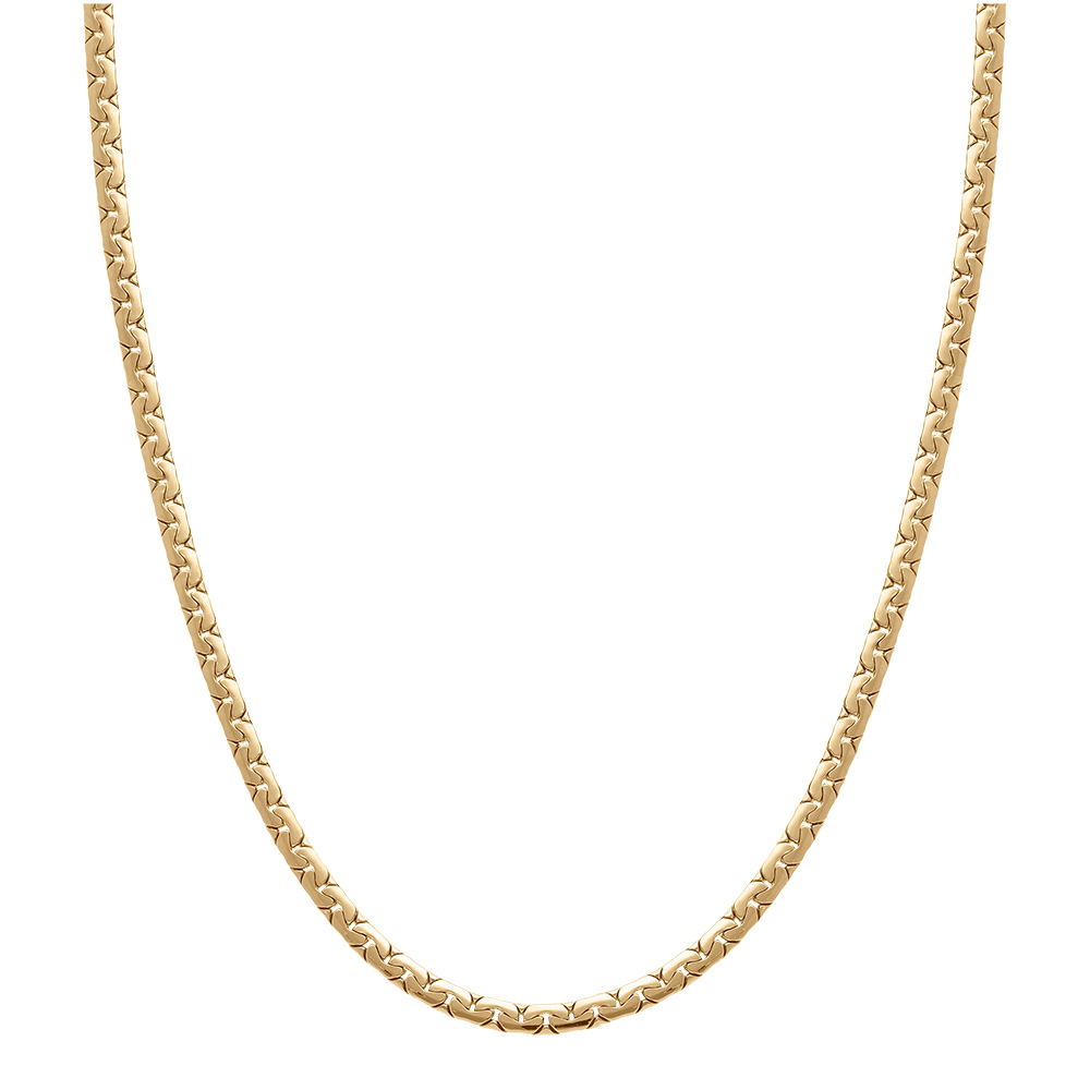 Collier en plaqu� or maille anglaise plate - 40+7cm - Vue 2