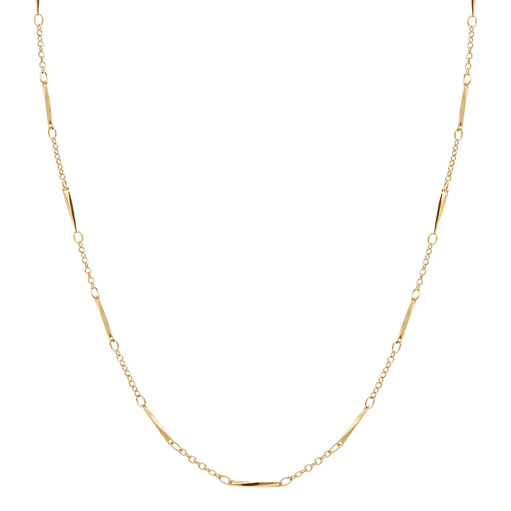 Collier en plaqu� or avec baguettes - 40+7cm - Vue 2