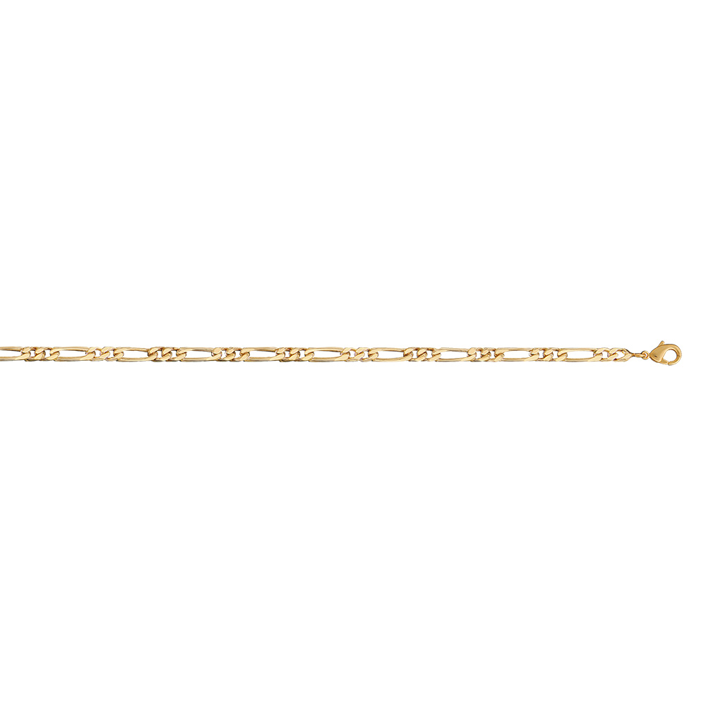 Bracelet en plaqu� or cha�ne maille figaro 1+2 largeur 4mm et longueur 18cm - Vue 2