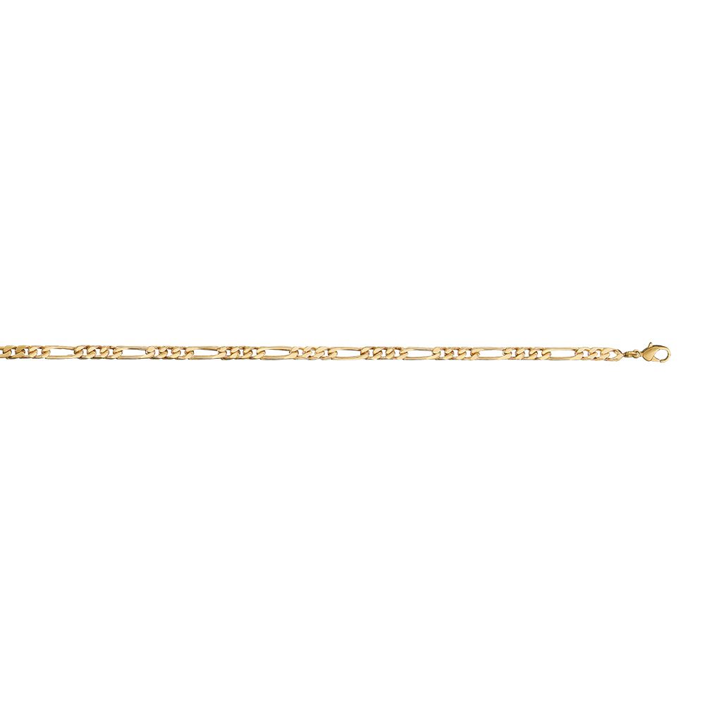 Bracelet en plaqu� or cha�ne maille figaro 1+3 largeur 4mm et longueur 18cm - Vue 2